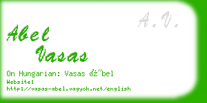 abel vasas business card